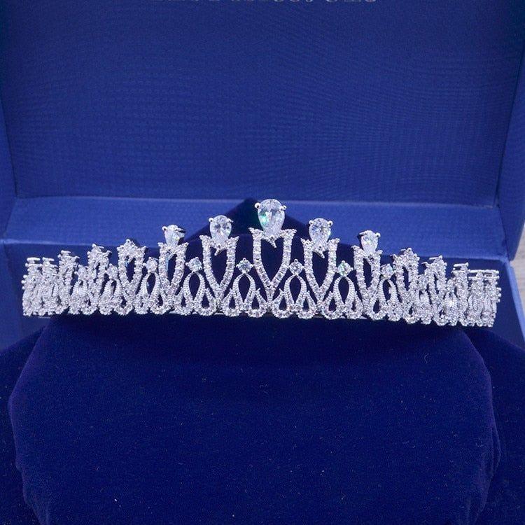 Gorgeous Cubic Zircon Wedding Tiara Headband Queen Princess Pageant Crown Bridal Jewelry - Frimunt Clothing Co.