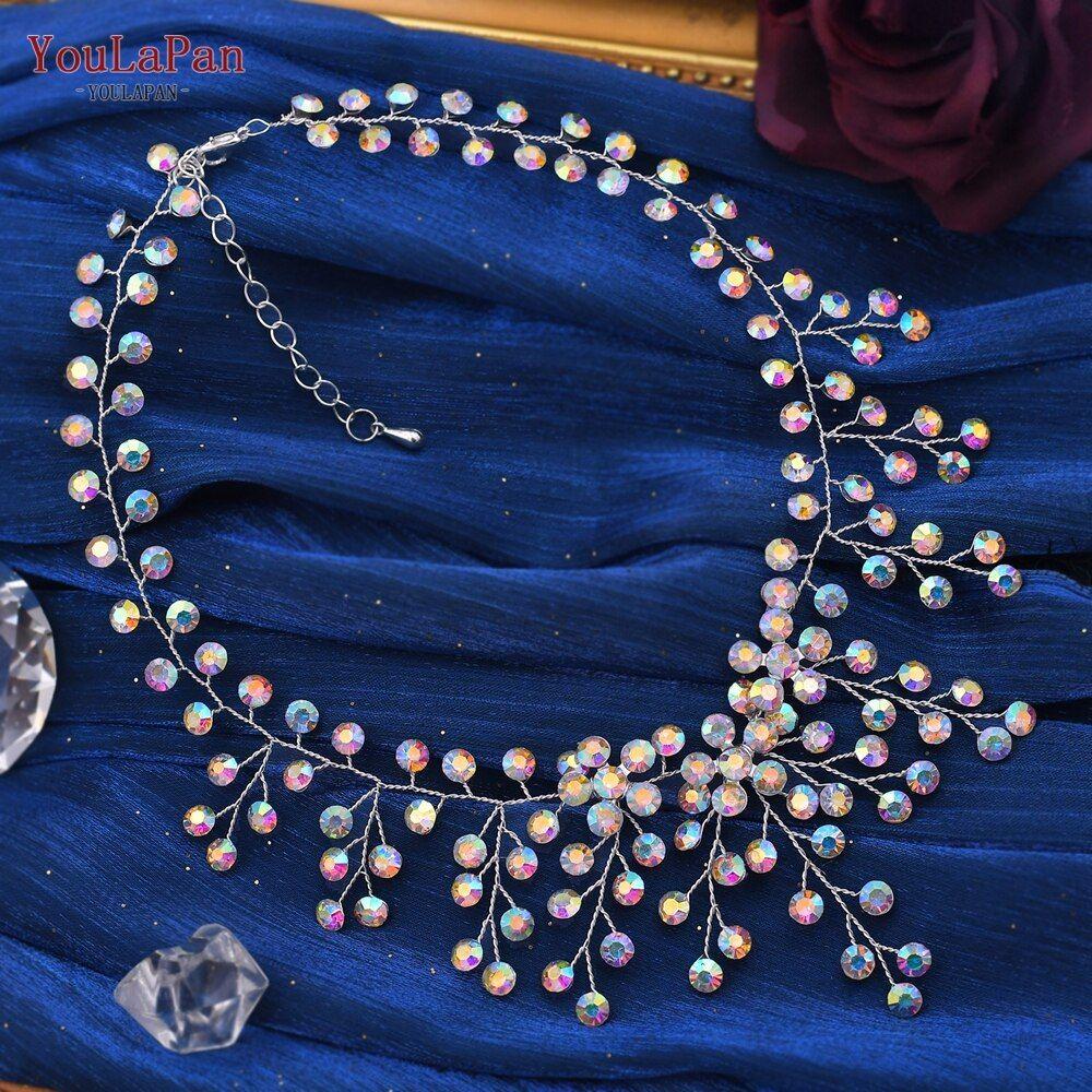 Shiny Crystal Cascade Bridal Necklace Luxury Rhinestones Bridal Jewelry - Frimunt Clothing Co.