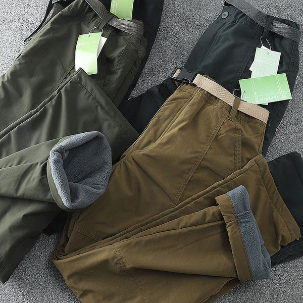 Men's Winter Thick Fleece Casual Pants Cotton Military Tactical Baggy Cargo Pant Double Layer Thermal Trousers - Frimunt Clothing Co.