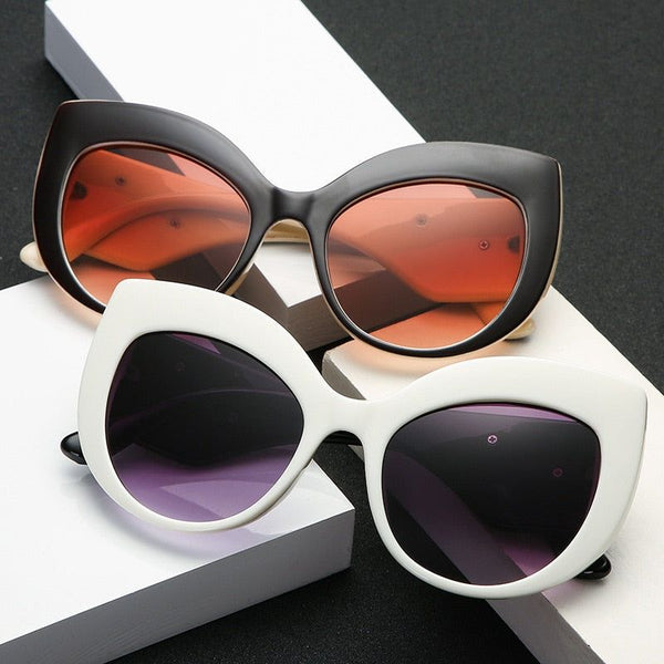 Women's Sunglasses Cat Eye Style Luxury Brand Designer Inspired Gem Embellished Frame Oversize Shades - Frimunt Clothing Co.