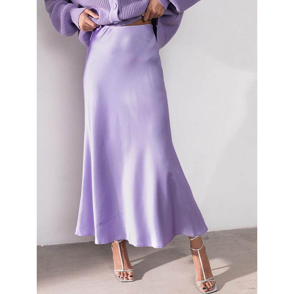 Summer Midi Satin Elegant High Waist A Line Women's Long Skirts - Frimunt Clothing Co.