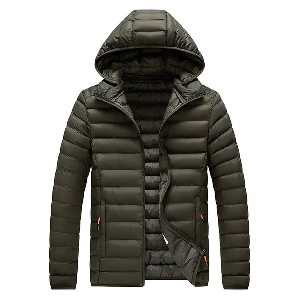 Men's Autumn Winter Warm Casual Windproof Hooded Slim Jacket