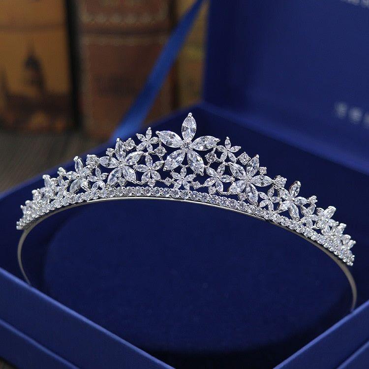 Gorgeous Cubic Zircon Wedding Tiara Headband Queen Princess Pageant Crown Bridal Jewelry - Frimunt Clothing Co.