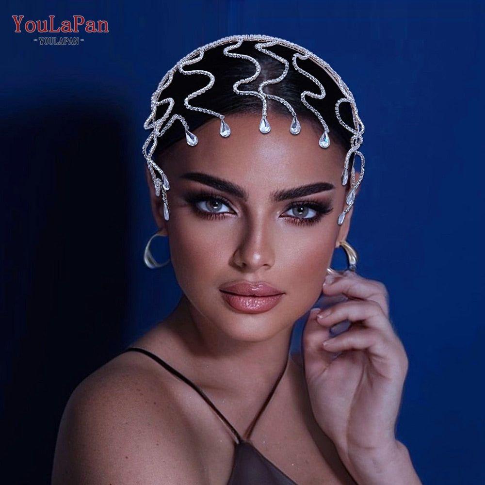 Luxury Bridal Hair Ornaments Rhinestones Headband - Frimunt Clothing Co.