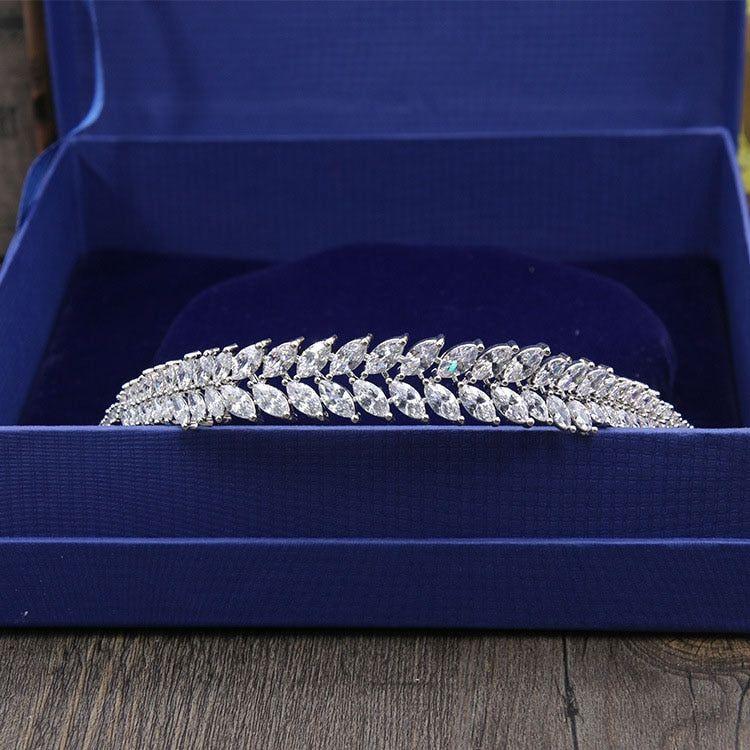 Gorgeous Cubic Zircon Wedding Tiara Headband Queen Princess Pageant Crown Bridal Jewelry - Frimunt Clothing Co.
