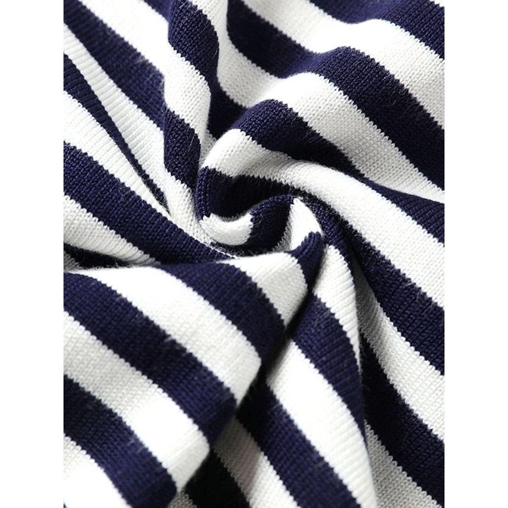 Women's Spring Autumn Long Sleeve Striped Knitted O-Neck Pullover Sweater - Frimunt Clothing Co.