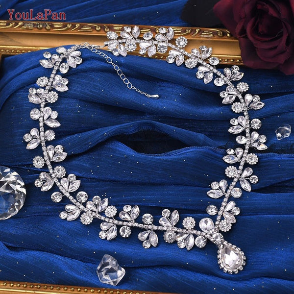 Bridal Sparkling Rhinestone Necklace Luxury Bridal Jewelry