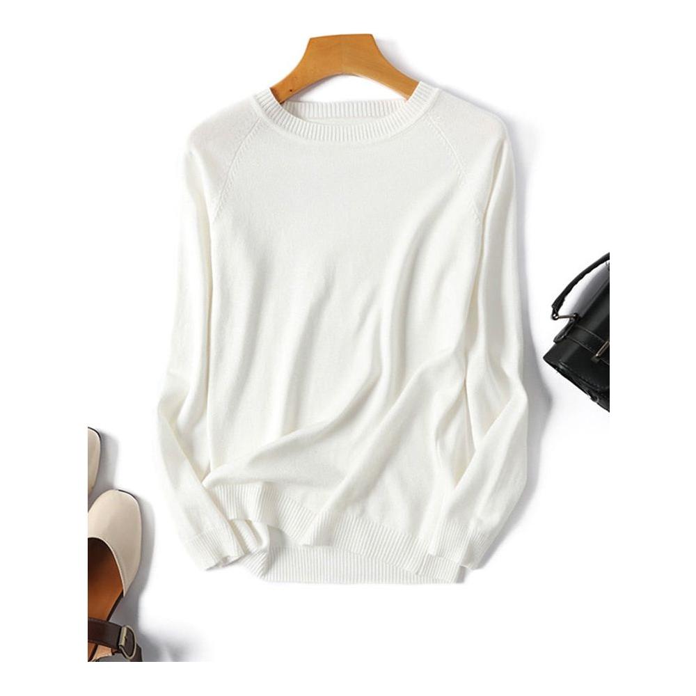 Women's Spring Autumn Long Sleeve Striped Knitted O-Neck Pullover Sweater - Frimunt Clothing Co.