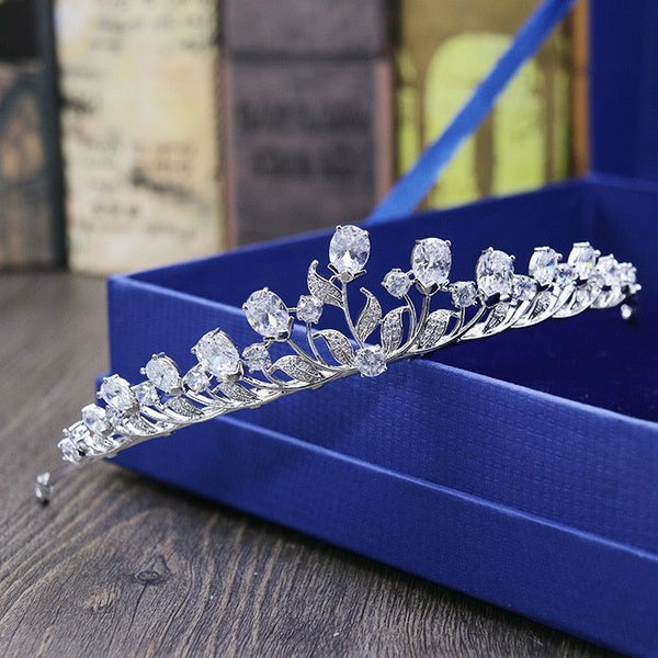 Gorgeous Cubic Zircon Wedding Tiara Headband Queen Princess Pageant Crown Bridal Jewelry - Frimunt Clothing Co.