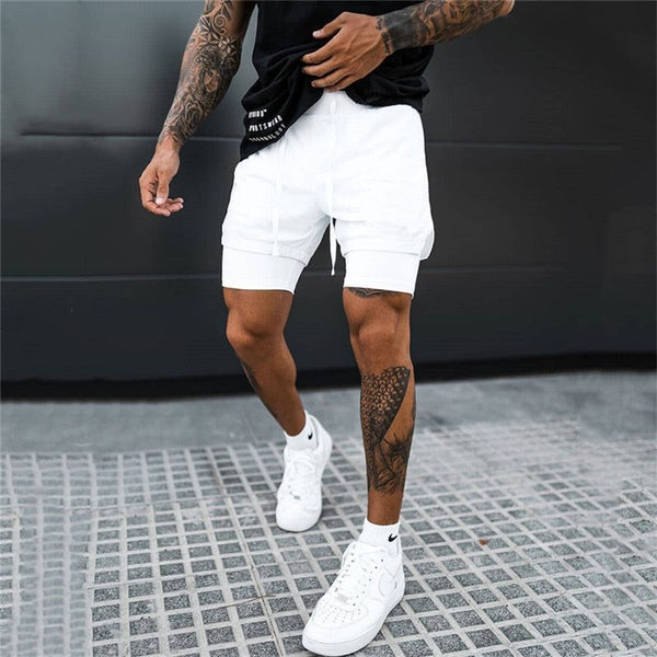 Men's Fitness Bodybuilding Shorts Breathable 2 in 1 Double-deck Quick Dry - Frimunt Clothing Co.