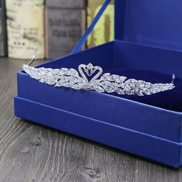 Gorgeous Cubic Zircon Wedding Tiara Headband Queen Princess Pageant Crown Bridal Jewelry - Frimunt Clothing Co.