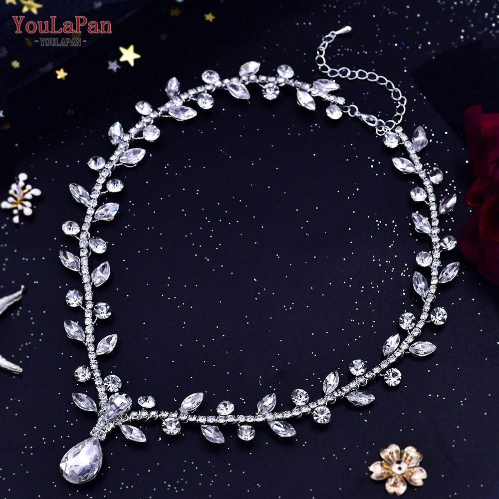 Bridal Pendant Necklace Water Drop Rhinestone Elegant Bridal Jewelry - Frimunt Clothing Co.