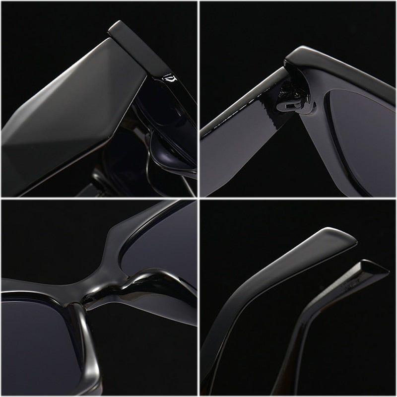 Women's Retro Polygon Cat Eye Colorful Sunglasses Clear Gradient Shades UV400 - Frimunt Clothing Co.