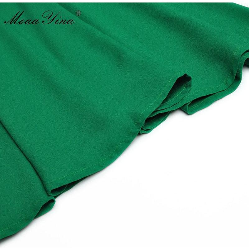 New Arrival Women's Chiffon Dress Diagonal Collar Lantern Sleeve Loose Lace-up - Frimunt Clothing Co.