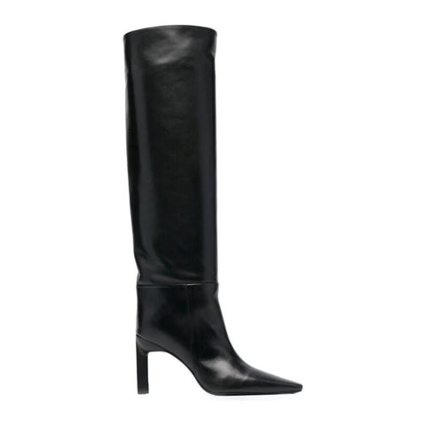 High Quality Leather Sexy Thin Heel Pointed Toe Knee High Boots Spring Autumn
