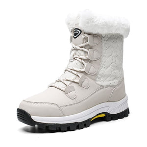 Women's Warm Ankle Winter Snow Boots Comfort Casual Lace-Up Thick Platform - Frimunt Clothing Co.