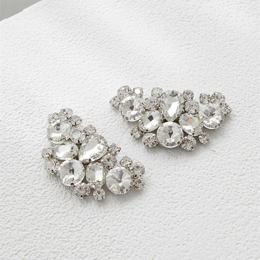 Satin Pointed Toe with Rhinestone High Heels Back Strap White Bridal Shoes - Frimunt Clothing Co.