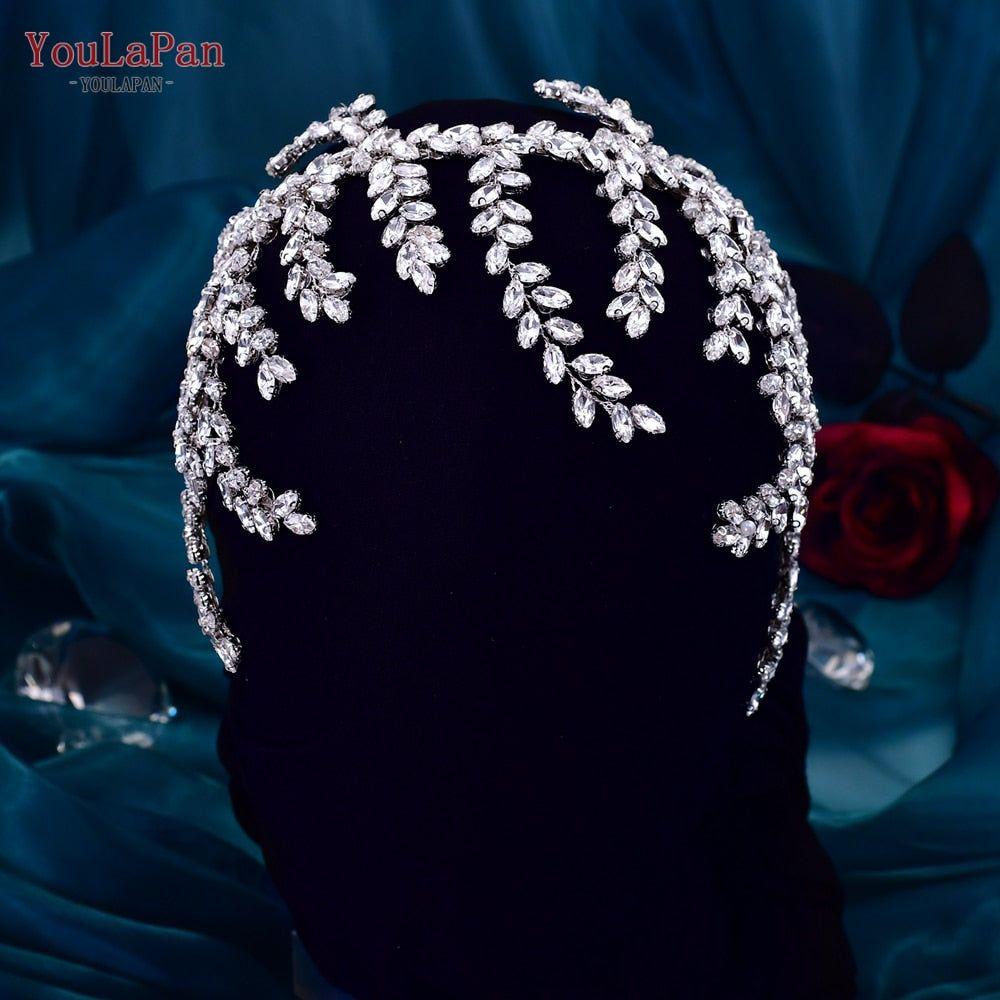Bride Crown/Hair Vine With Rhinestones Luxury Bridal Headwear Accessories - Frimunt Clothing Co.