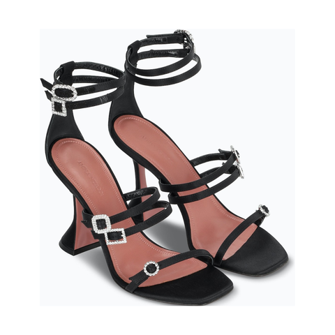 Women's Designer Inspired High Stiletto Heels Strappy Sandals With Rhinestone Crystal Buckles