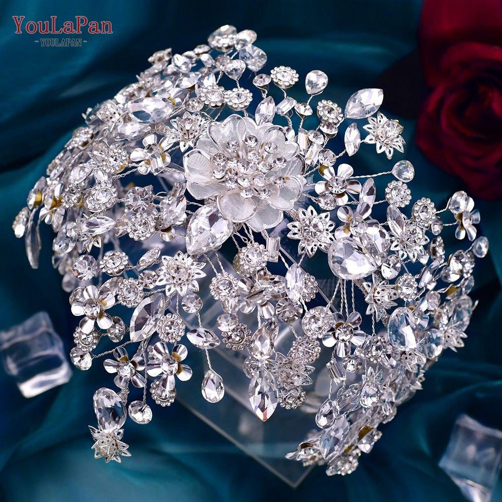 Luxury Bridal Hair Accessories Flower Wedding Crown Forehead Jewelry - Frimunt Clothing Co.