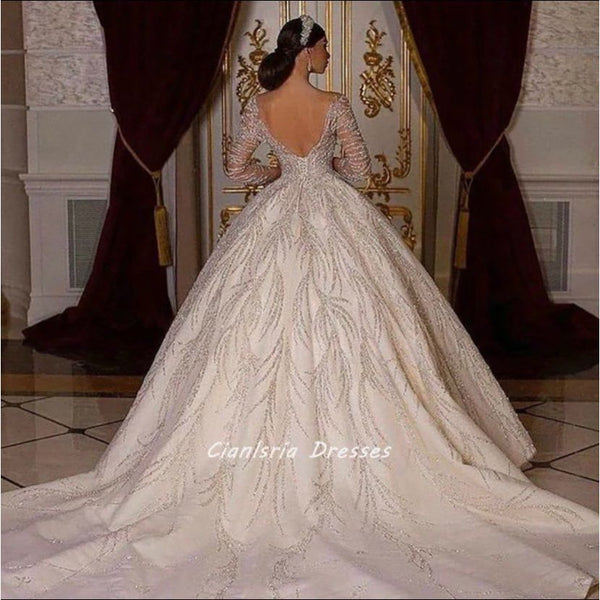 Julia Kui Custom Made Crystal Embroidered Wedding Dress - Frimunt Clothing Co.