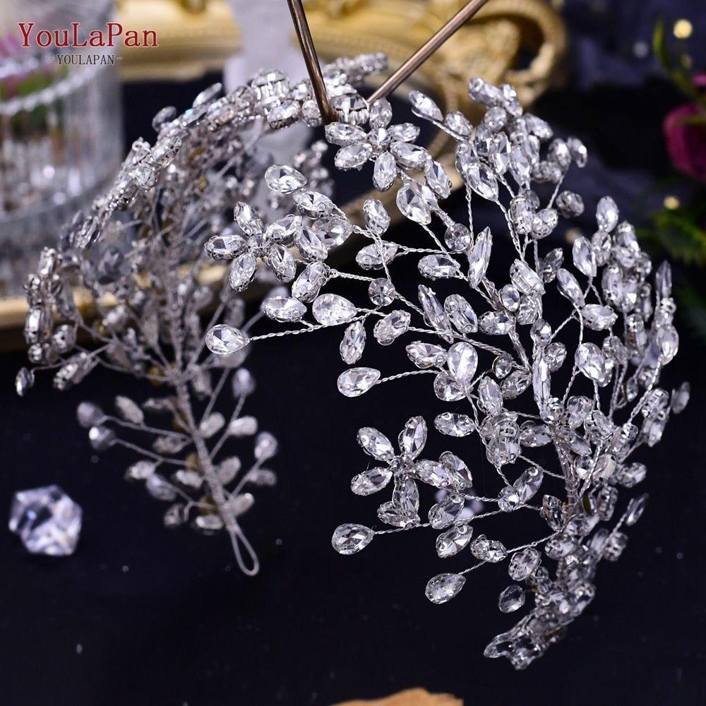 Shiny Rhinestones Bridal Headband Wedding Hair Accessories Handmade - Frimunt Clothing Co.