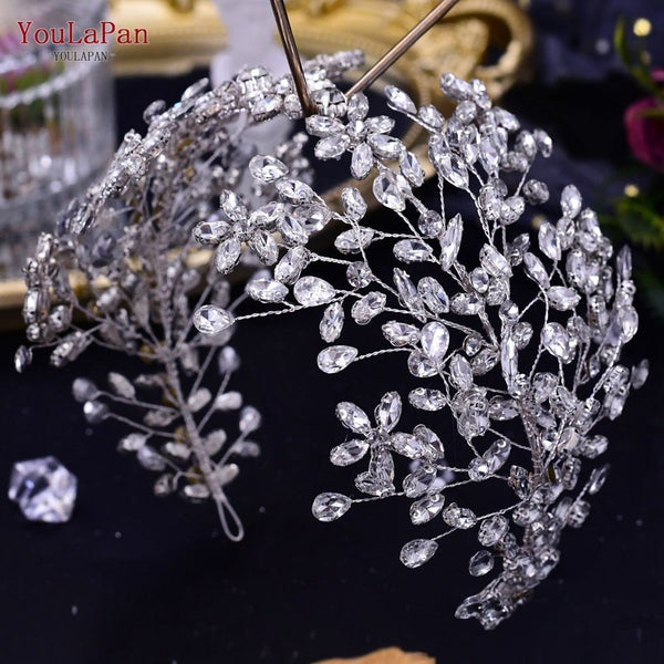 Shiny Rhinestones Bridal Headband Wedding Hair Accessories Handmade