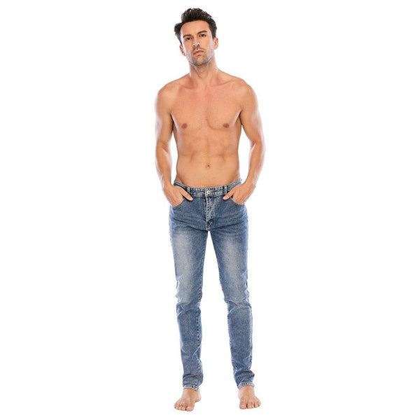 Men's Distressed Slim Fit Jean Pants Non Ripped Casual