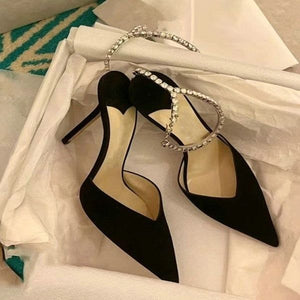New Exquisite Rhinestone Women's Sexy Pointed High-Heeled Stiletto Shallow Mouth Bridal Shoes