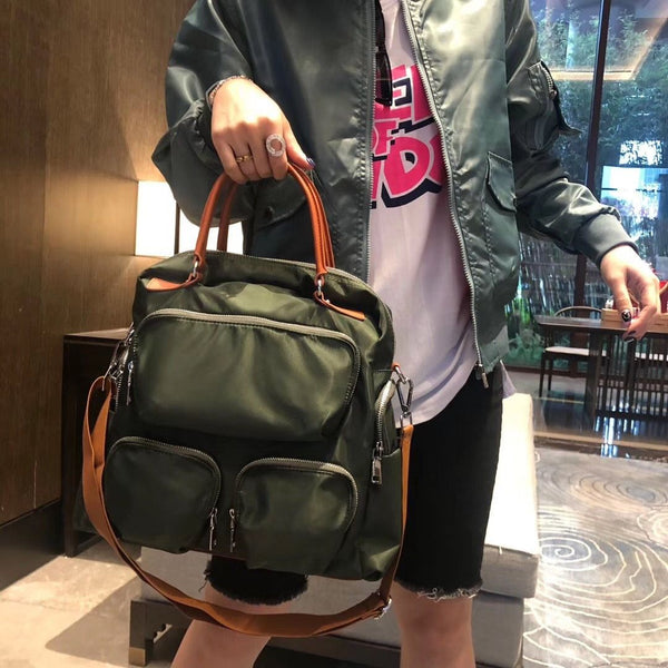 Women's High-end Nylon Cloth Multi-Pocket Fashion Travel Backpack - Frimunt Clothing Co.