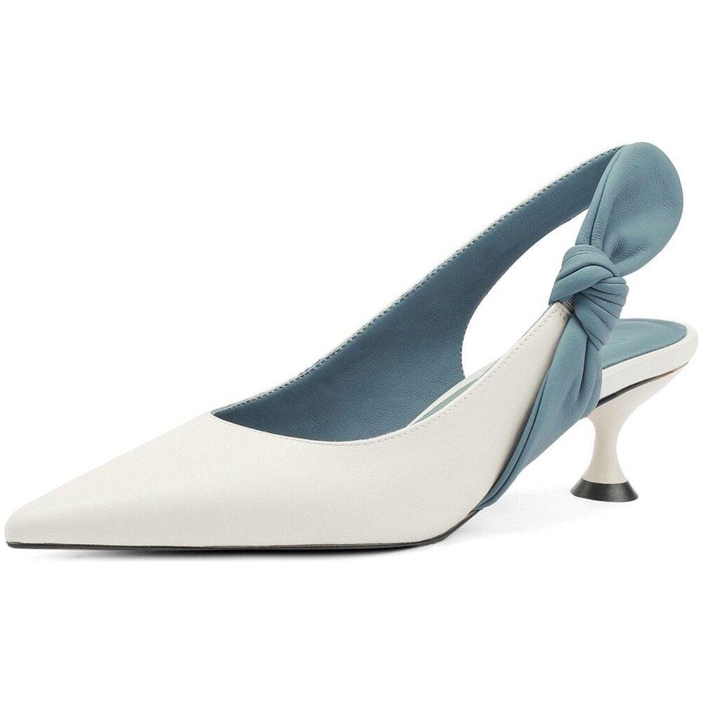 Genuine Leather Women's Pointed Toe Thin Heel Slingback Shoes - Frimunt Clothing Co.