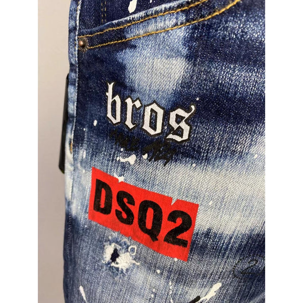 Men's Washed, Ripped, Painted Biker Denim Shorts *A503-1 - Frimunt Clothing Co.