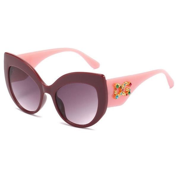 Women's Sunglasses Cat Eye Style Luxury Brand Designer Inspired Gem Embellished Frame Oversize Shades - Frimunt Clothing Co.