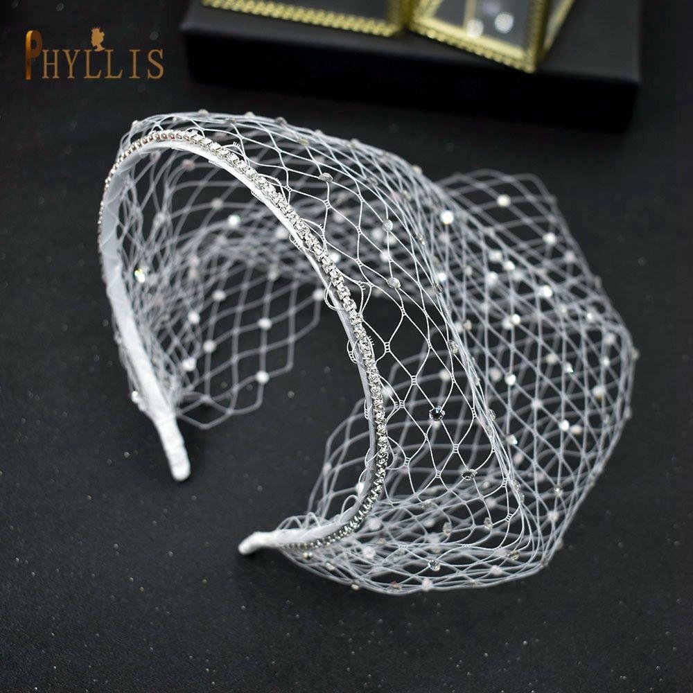 Bridal Birdcage Blusher Veil Crystals Face Veils Fascinator - Frimunt Clothing Co.