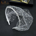 Bridal Birdcage Blusher Veil Crystals Face Veils Fascinator - Frimunt Clothing Co.