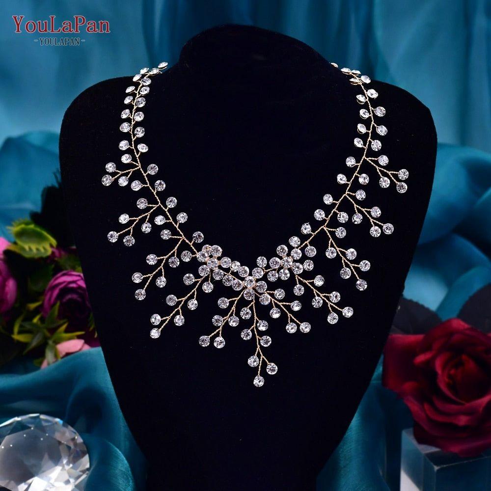 Shiny Crystal Cascade Bridal Necklace Luxury Rhinestones Bridal Jewelry - Frimunt Clothing Co.