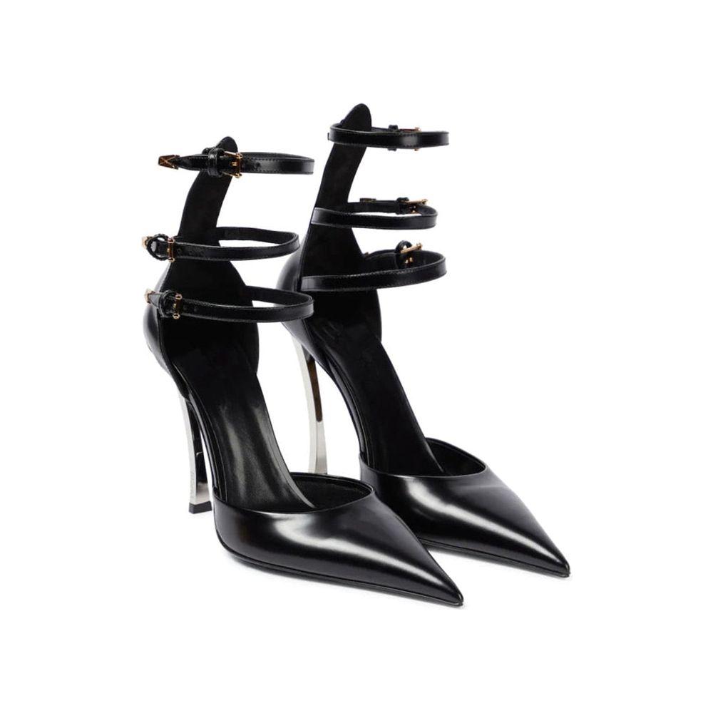 New High-end Metal Heel Stiletto Pointy Toe Triple Strap Pumps - Frimunt Clothing Co.