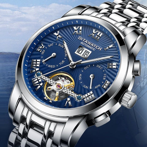 Men's Top Brand Luxury Fashion Automatic Mechanical Watch Waterproof Stainless Steel