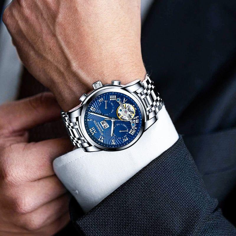 Men's Top Brand Luxury Fashion Automatic Mechanical Watch Waterproof Stainless Steel - Frimunt Clothing Co.