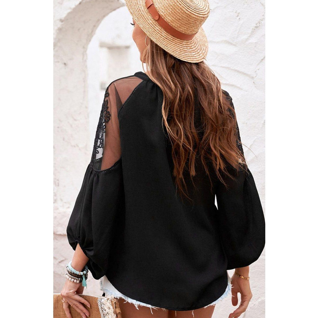 Mesh Lace Long Sleeve Top - Frimunt Clothing Co.