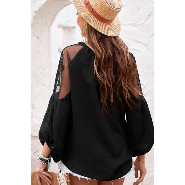 Mesh Lace Long Sleeve Top